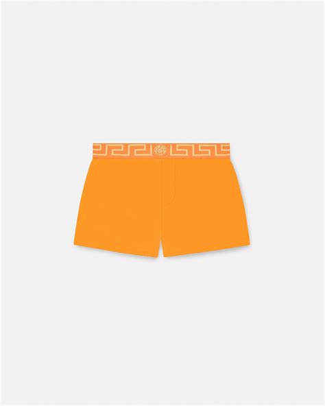 versace swim shorts orange|greca border swim shorts.